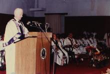 Richard von Weizsäcker addresses the audience, 1991