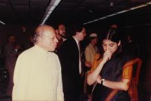 Dr. M. S. Swaminathan and Ms. Maneka Gandhi at IIT Madras, 1991
