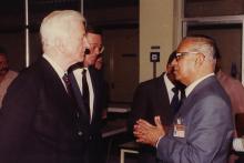 Dr. Richard von Weizsäcker photographed with Prof. N. V. C. Swamy, 1991 