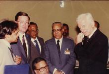 A photograph featuring Richard von Weizsäcker at IIT Madras, 1991