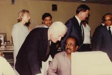 A photograph featuring Richard von Weizsäcker at IIT Madras, 1991