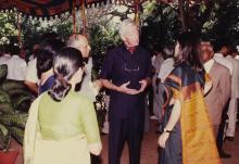 Mr. Gerhard Fischer in conversation with Ms. Maneka Gandhi at IIT Madras, 1991