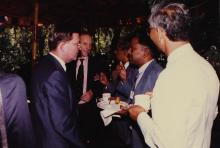 Distinguished guests and faculty having refreshments at IIT Madras, 1991