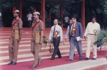 Prof. R. Natarajan enters the stadium, 1999