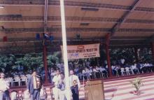 Flag hoisting at the opening ceremony of the 35th Inter-IIT Sports Meet, 1999