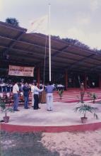 Unfurling the flag, 1999