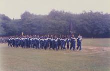 An IIT contingent photographed during the march-past at the 35th Inter-IIT Sports Meet, 1999