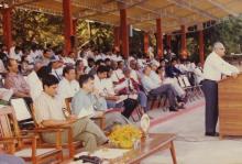 Prof. N. V. C. Swamy addresses the audience at the 30th Inter-IIT Sports Meet, 1994