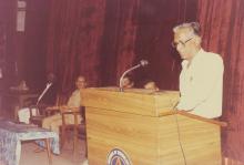 Prof. P. Srinivasa Rao addresses the audience at the 30th Inter-IIT Sports Meet, 1994