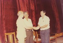 Prof. Y. Narayana Rao and Prof. P. Srinivasa Rao with a gentleman, 1994