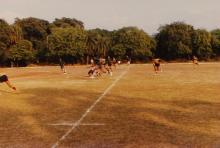 A photograph taken during a hockey match, 1994
