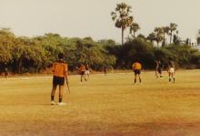 A photograph taken during a hockey match, 1994