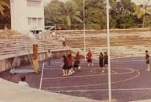 A basketball battle at the Open Air Theatre, 1994