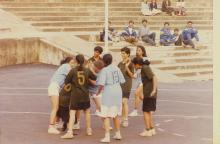 A "held ball" situation during a basketball match at IIT Madras, 1994