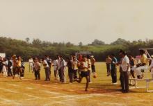 At a track event, 1994