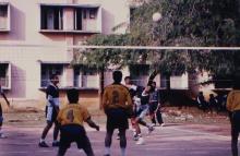 A volleyball match at IIT Madras, 1999