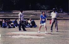 A discus thrower at the 35th Inter-IIT Sports Meet, 1999