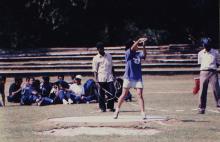 At a discus throw event, 1999