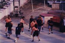 A basketball battle at the Open Air Theatre, 1999