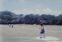 At a hammer throw event, 1999