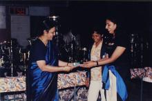 At the prize distribution ceremony, 1999