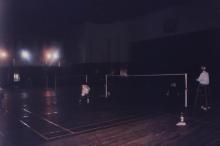 At the badminton court, 1999