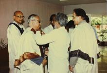 Prof. N. V. C. Swamy, Director, and the chief guest Mr. K. L. Chugh, Chairman of ITC Limited, in their convocation robes during the 30th Convocation, 1993