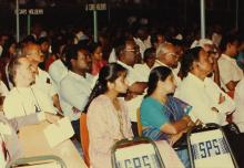 A section of the audience seated in the convocation hall at the Student Activities Centre during the 30th Convocation, 1993