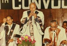 Dr. M. S. Swaminathan, Chairman, Board of Governors, addresses the audience during the 30th Convocation, 1993