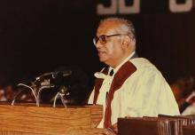Director Prof. N. V. C. Swamy addresses the audience during the 30th Convocation, 1993 