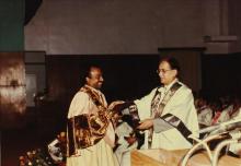 Mr. K. L. Chugh, Chairman of ITC Limited, presents a degree certificate to a graduand at the 30th Convocation in 1993
