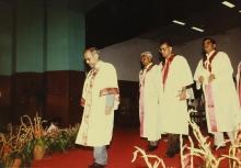 Mr. V. Shanmugam, the Registrar leads the academic procession during the 30th Convocation, 1993