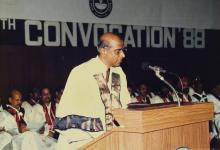 Dr. V. S. Arunachalam delivering the convocation address at the 25th convocation