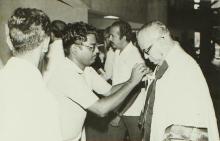 The chief guest adorns the convocation robes