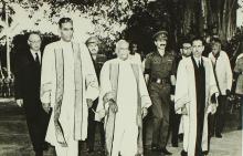 The chief guest for the seventh convocation, Dr. V. V. Giri, arrives at the Institute