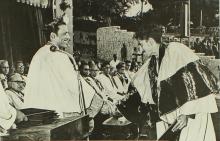 Prof. A. Ramachandran confers a degree to a graduate at the 6th convocation 