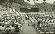 A view of the audience and dais at the 16th convocation