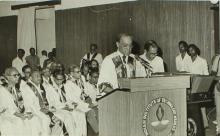 Prof. L. S. Srinath addresses the gathering at the 26th convocation ceremony