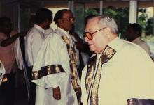Mr. A. L. Mudaliar and Mr. Russi Mody at the 26th Convocation, 1989