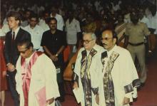 Mr. Russi Mody and Mr. A. L. Mudaliar as part of the Academic Procession, 1989