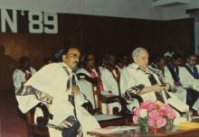 Mr. A. L. Mudaliar and Mr. Russi Mody on the dais at the 26th Convocation, 1989