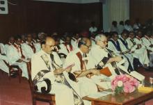 Mr. A. L. Mudaliar, Prof. L. S. Srinath and Mr. Russi Mody at the 26th Convocation, 1989