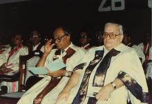 Prof. L. S. Srinath and Mr. Russi Mody at the 26th Convocation, 1989