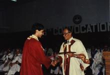  Prof. L. S. Srinath giving away degree at the 26th Convocation, 1989