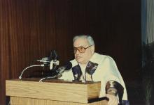 Mr. Russi Mody delivering the 26th Convocation Address, 1989