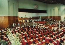  A view of the graduands and distinguished guests at the 26th Convocation, 1989