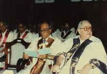 Prof. L. S. Srinath and Mr. Russi Mody at the 26th Convocation, 1989