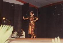 An artist performing Bharatanatyam at the 26th Convocation, 1989
