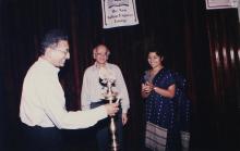 The chief guest of Shaastra 2002 lights the kuthuvizhaku