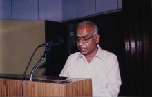 A member of the audience addresses the audience at the 
